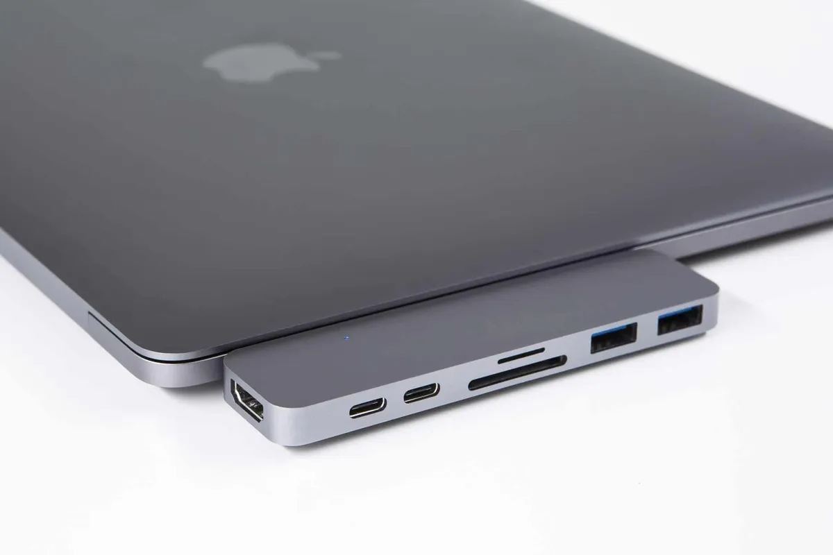Adaptador MultiPuerto MacBook Pro TouchBar 13' 14' 15' y 16' [ 7 en 1 ] [ HDMI / 2 x USB 3.0 / 2 x USB-C / 2 x Memory Card ] M1 / M2 / M3 - Miniatura 2