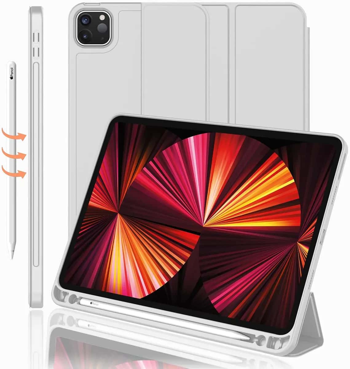 Carcasa de Silicona iPad 2026 con soporte interno y externo para Apple Pencil 1/2  [ Pro 11', 12' y 13' / Air 5, 4 y 3 / Mini 6 / iPad 10.2' / iPad 10.9' ] [ M5 / M4 / M3 / M2 / M1 ] - Miniatura 2
