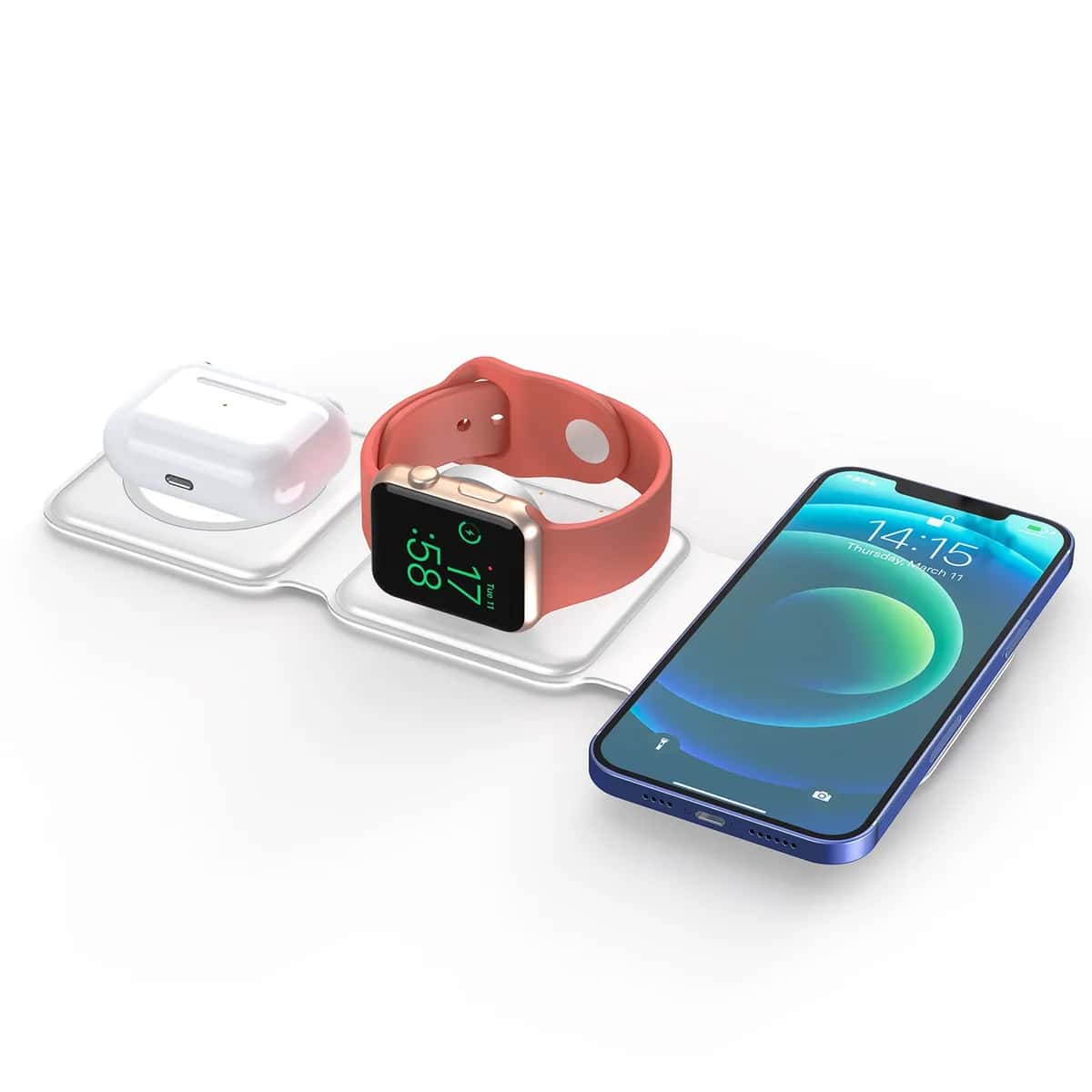 Cargador 3 en 1 Multi función de carga rápida [ iPhone 8 al 16 ] [ AirPods 2 / 3 y Pro 1 / 2 ] [ Watch 1 al 9 y SE ] - Miniatura 2