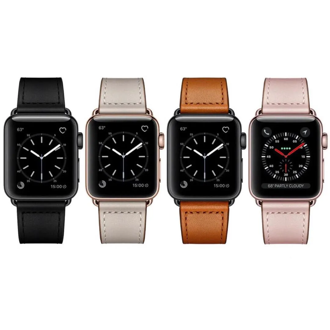 Correa de cuero para Apple Watch 1 / 2 / 3 / 4 / 5 / 6 / 7 / SE [ 38, 40, 41, 42, 44 y 45mm ] - Vista 1