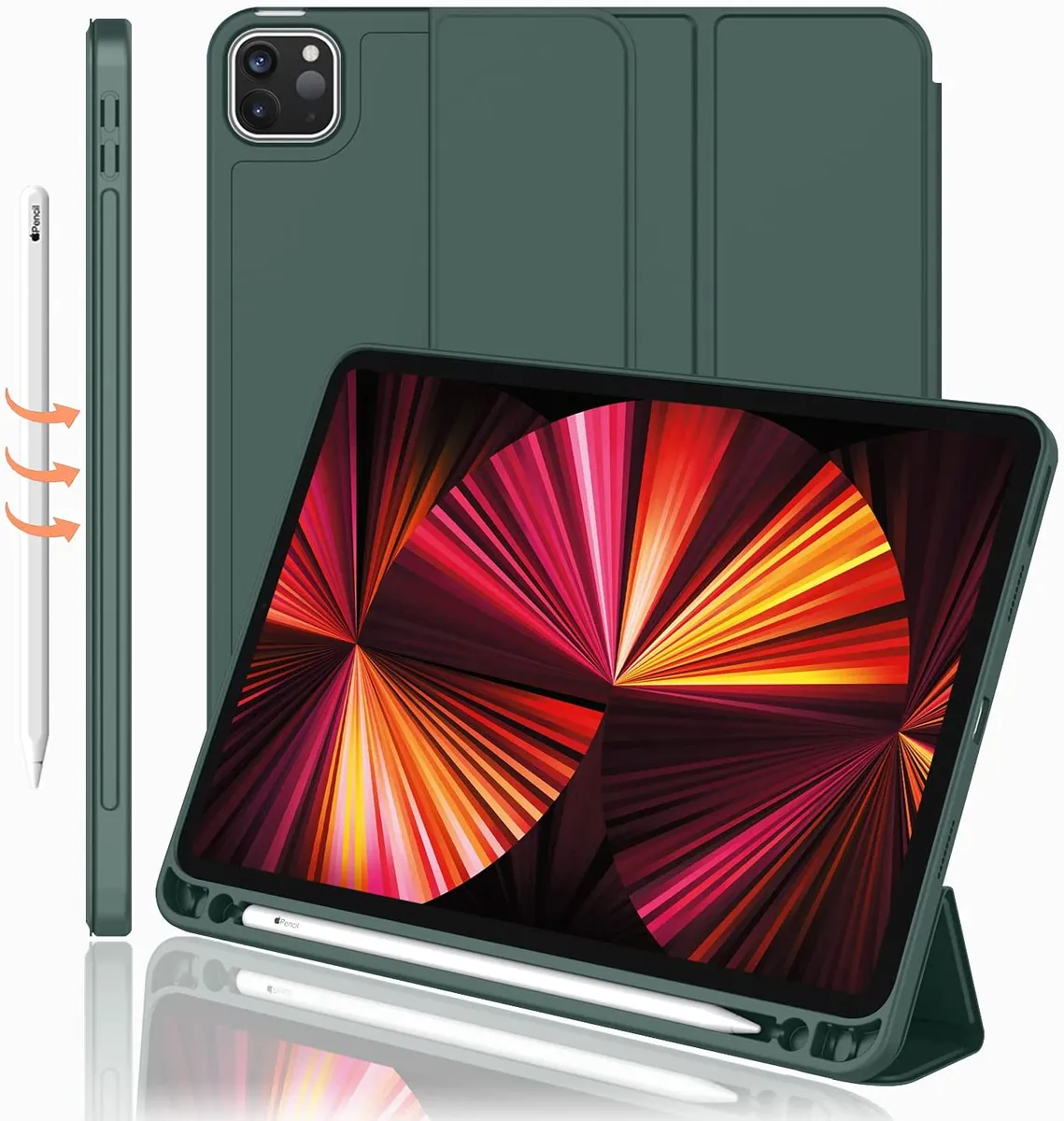 Carcasa de Silicona iPad 2026 con soporte interno y externo para Apple Pencil 1/2  [ Pro 11', 12' y 13' / Air 5, 4 y 3 / Mini 6 / iPad 10.2' / iPad 10.9' ] [ M5 / M4 / M3 / M2 / M1 ] - Vista 1
