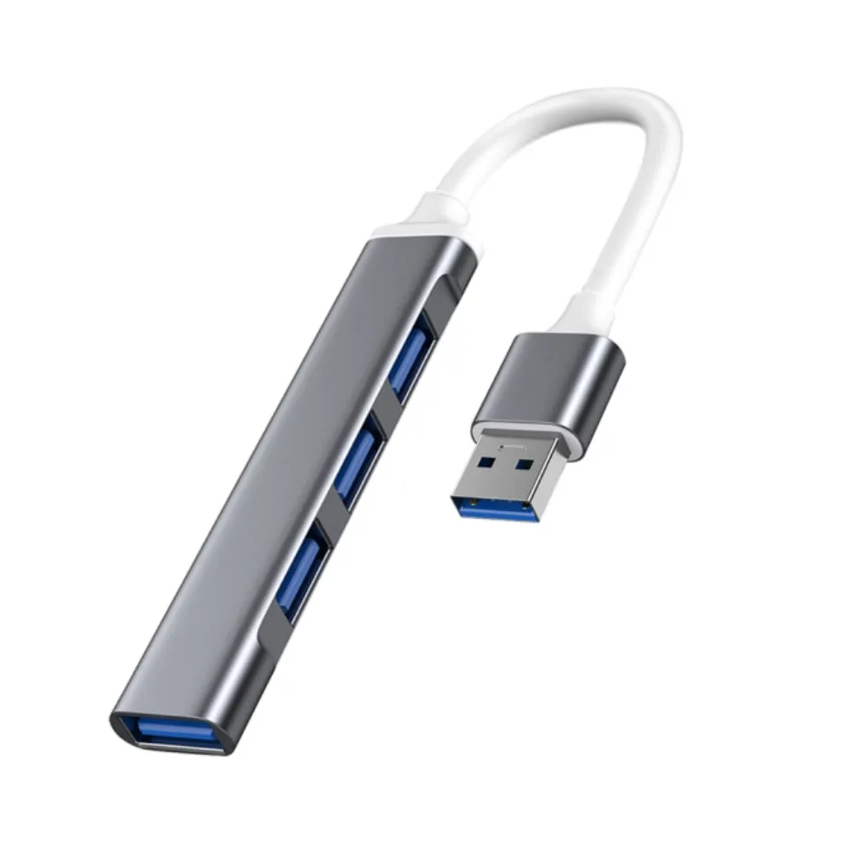 HUB USB 3.0 Plateado Aluminio [ 4 x USB 3.0 ] Ultra Slim - Vista 1